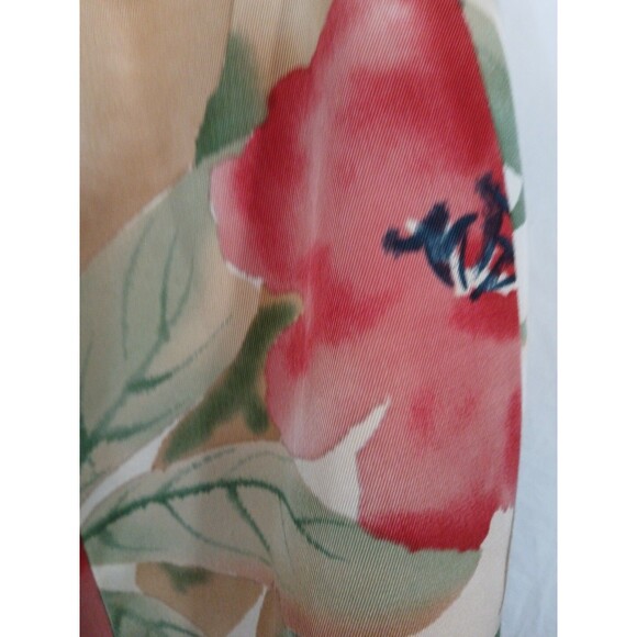 Talbots Silk/Cotton-Tans- Red- Floral Skirt W-18/ Side Zipper/ Lined-Fall Colors - Picture 13 of 16